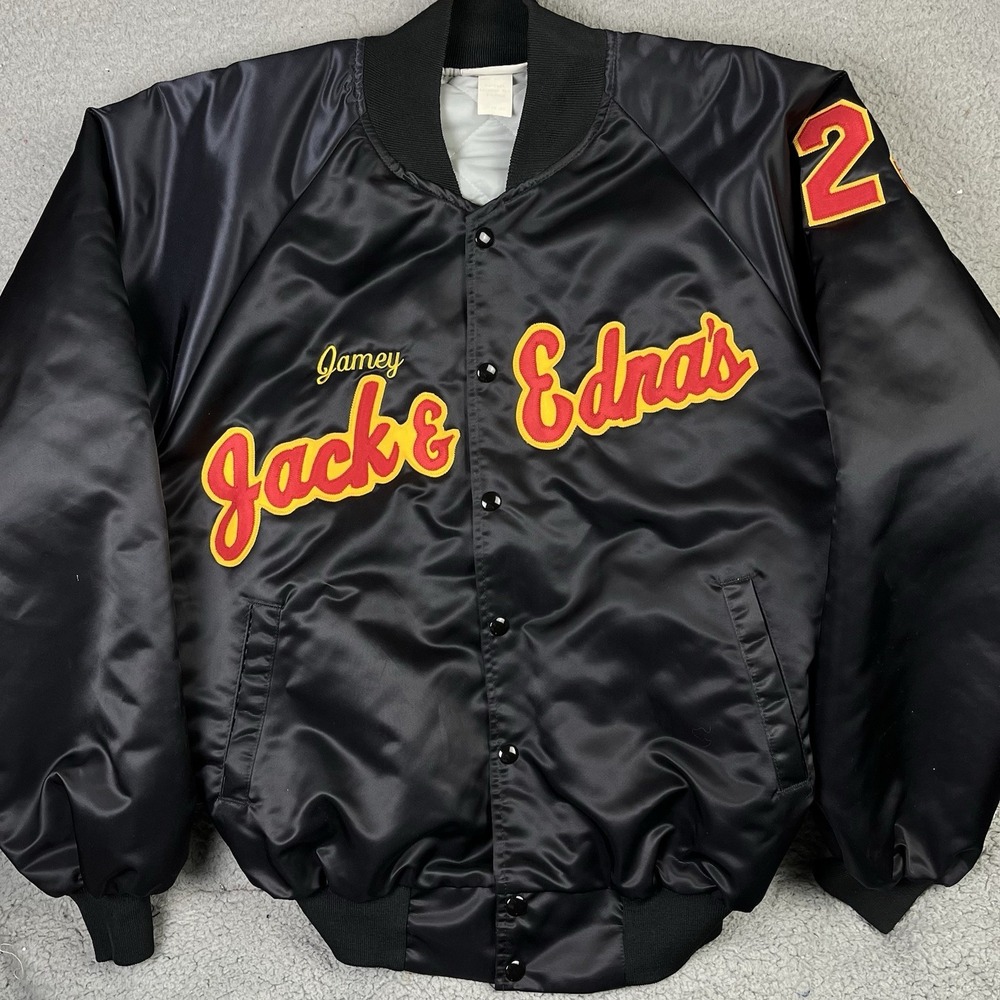 Vintage Softball Jacket Anheuser Busch Coat Snap Button Beer League XL USA Made